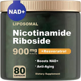 NAD+ Supplement with Nicotinamide Ribosid/NAD+ Supplement nicotinamide riboside NAD nicotinamide riboside 900/Resveratrol, Quercetin- NAD Supplement for Anti-Aging, Energy, Focus80 Capsules (1pcs)