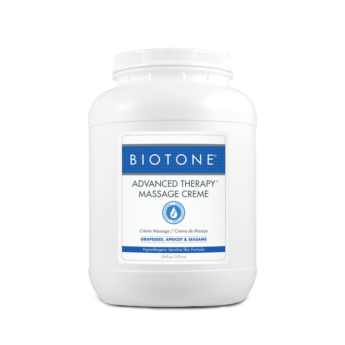 BIOTONE Advanced Therapy Massage Creme, Hypoallergenic and Fragrance-Free, Ideal Glide and Workability, Less Reapplications, Non-Greasy Finish