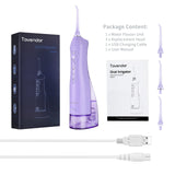 TOVENDOR Electric Water Flosser, Cordless Dental Oral Irrigator - 3 Modes, 3 Tips for Family Hygiene (300ML, Waterproof Waterflosser)