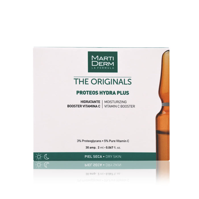 MartiDerm Proteos Hydra Plus Highly Concentrated Serum Ampoule for Women and Men with 5% Proteoglycans and Pure Vitamin C, 30 Ampoules.