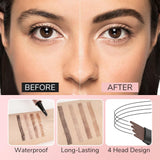 Eyebrow Microblading Pen, 2024 New Eyebrow Tattoo Pencil 4 Fork Tip 3D Microblading Eyebrow Pencil, Waterproof Natural Fine Stroke Magic Eyebrow Pencil for Women and Gril (Black)