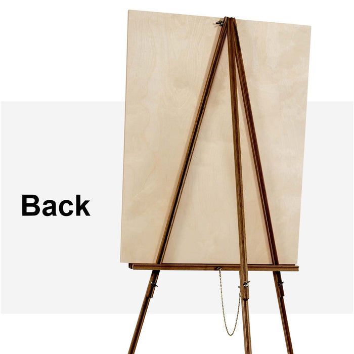 Falling in Art 65" A-Frame Tripod Easel Stand, Wooden Display Easel with Adjustable Canvas Holder, Floor Easel for Wedding Signs, Posters, Paintings, Artwork(Brown)