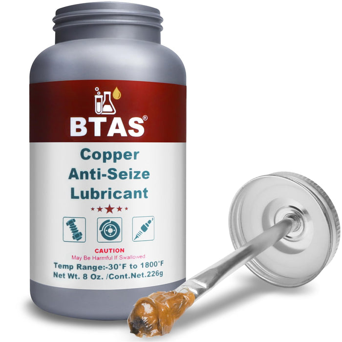 BTAS Copper Anti Seize Grease Lubricant High Temp Never Antiseize Compound for Spark Plug Bolts 8 oz