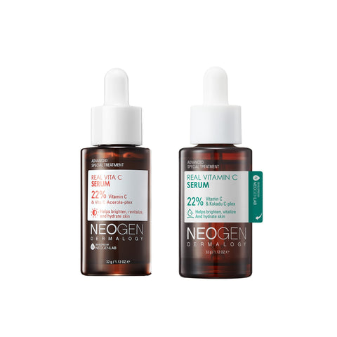 DERMALOGY by NEOGEN Real Serum Collection - Hydrating/Anti-aging/Brightening/Acne & Pore Care (Vita C Serum + Vitamin C Serum Set)