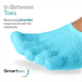 NatraCure 5-Toe Gel Lined Foot Moisturizing Socks – Aloe & Shea Infused Fuzzy Hydrating Socks for Women & Men - Soft Feet Moisturizer Spa & Pedicure Socks for Dry Cracked Heels, Calluses - Medium