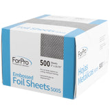 ForPro Embossed Foil Sheets 500S, Aluminum Foil, Pop-Up Dispenser, for Hair Color Application and Highlighting Services, Food Safe, 5” W x 10.75” L, 500 Count (Pack of 12)