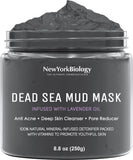 New York Biology Dead Sea Mud Mask for Face and Body Infused with Lavender - Spa Quality Pore Reducer for Acne, Blackheads and Oily Skin - Tightens Skin for A Healthier Complexion - 8.8 oz