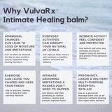 VulvaRx Intimate Healing Balm Cream | Organic Vaginal Moisturizer, vulva balm, Menopause Support, Relieves Dryness, Irritation, Itching, Burning, Redness, Odor, Chaffing, Estrogen Free, 2 oz