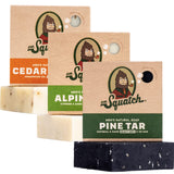 Dr. Squatch All Natural Bar Soap for Men, 3 Bar Variety Pack, Pine Tar, Cedar Citrus and Alpine Sage