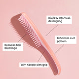 Tangle Teezer The Naturally Curly Ultimate Detangling Brush, Dry and Wet Hair Brush Detangler for 3C to 4C Hair, Pink Mango