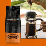 Bristot L‘americano DECAF Filter Coffee | DECAF Ground Filter Coffee | Medium Roast | For Pour over- French Press - Drip Coffee | 8oz/226.8g