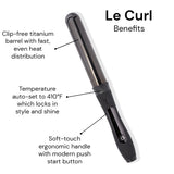 L'ANGE HAIR Le Curl Titanium Curling Wand | Professional Curling Iron for All Hair Types | Clip Free Hair Curler | Best Curling Wand for Relaxed Curls & Beach Waves | Black 1.25” (32MM)