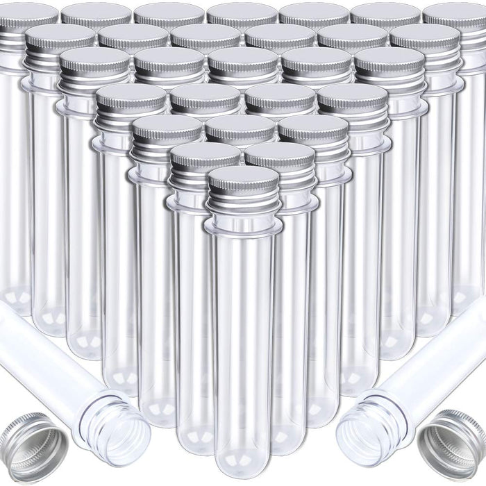 HNYYZL Bestsupplier 30 Pack Science Party Test Tubes 45 ml 25x140mm,Clear Plastic Test Tubes Gumball Candy Tubes, Bath Salt Vials Christmas Birthday Gifts