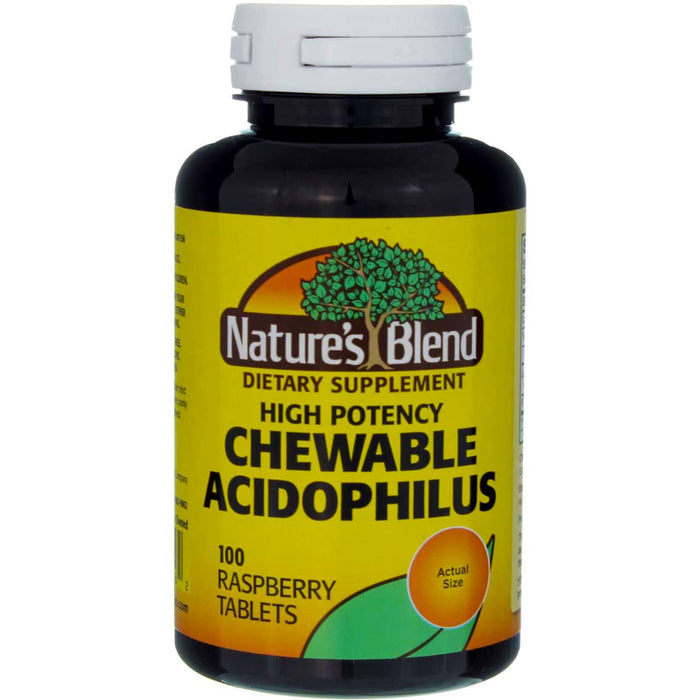 Nature's Blend Acidophilus Chewable Raspberry Flavor - 100 Tablets, Pack of 2