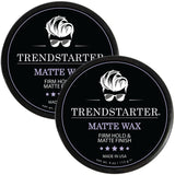 TRENDSTARTER - MATTE WAX (4oz) (PACK of 2) - Firm Hold - Matte Finish - New Fragrance Spring 2023 - Mens Hair Products – Premium Water Based All-Day Hold Hair Styling Pomade – Flake-Free Styling Wax for All Hair Types