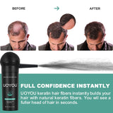 UOYOU LIGHT BLONDE Hair Fibres for Thinning Hair 27.5g Bottle with Applicator | Natural Keratin Hair Fibers Concealer for Hair Loss for Men and Women | Hair Building Fibres Powder [LIGHT BLONDE]