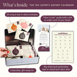 Plum Deluxe Tea Advent Calendar 2024 - Hand Blended Holiday Flavors, Exclusive Loose Leaf Tea for Adults, 25 Unique Teas in Daily Envelopes (2 Per Day to Share) Gift Ready Tin, Herbal Caffeine Free