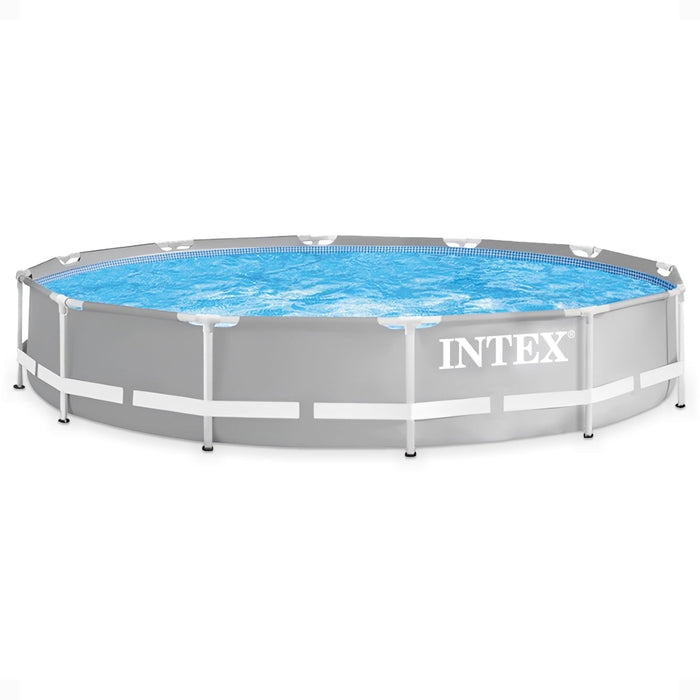 INTEX 26710EH Prism Frame Premium Above Ground Swimming Pool: 12ft x 30in – SuperTough Puncture Resistant – Rust Resistant – Easy Assemble – 1718 Gallon Capacity – Pool Only