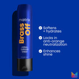 Matrix Brass Off Leave-In Conditioner for Color Treated Hair - Moisturizes, Non-Color Depositing, 10.1oz