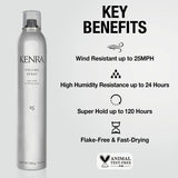 Kenra Professional Volume Spray 25 50% | Super Hold Finishing & Styling Hairspray | Flake-free & Fast-drying | Wind & Humidity Resistance | All Hair Types | 10 oz