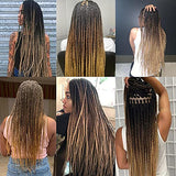 Liang Dian Pre Stretched Braiding Hair 8 Pack 22 Inch Hot Water Setting Professional Soft Yaki Texture Synthetic Hair Extensions (22 Inch, T1B/30/27)