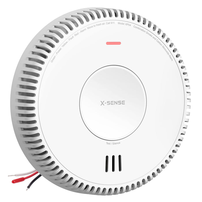 X-Sense Hardwired Combination Smoke and Carbon Monoxide Detector, Hardwired Interconnected Smoke and CO Detector Alarm with Replaceable Battery Backup, XP04, 1-Pack