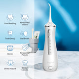 Sawgmore Cordless Water Flosser for Teeth, Portable Water Teeth Cleaner Picks with 4 DIY Cleaning Modes 4 Jet Tips, USB Rechargeable IPX7 Waterproof Dental Oral Irrigator for Travel and Home