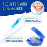 VieBeauti Teeth Whitening Kit - 5X LED Light Tooth Whitener with 35% Carbamide Peroxide, Mouth Trays, Remineralizing Gel and Tray Case - Built-in 10 Minute Timer Restores Your White Smile Mint