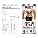 NOMU Skinny 60% Cocoa Hot Chocolate (33 servings) | 20 Calories only, Keto Diet Drink, Low GI, High Protein