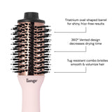 L'ANGE HAIR Le Volume 2-in-1 Titanium Blow Dryer Brush | Hot Air Brush in One with Oval Barrel | Hair Styler for Smooth, Frizz-Free Results for All Hair Types (Blush - 60 mm)