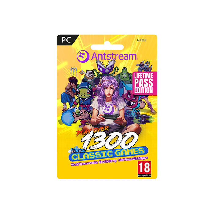 Antstream Arcade │ 1300+ Classic Retro games and challenges │ Lifetime Membership │ Digital Download for PC, Mac, Linux, Samsung TV, Android and more │ Activation Required - PC [Online Game Code]