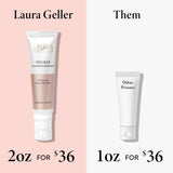 LAURA GELLER NEW YORK Spackle Super-Size - Ethereal Rose Glow - 2 Fl Oz - Skin Perfecting Primer Makeup with Hyaluronic Acid - Long-Wear Foundation Face Primer