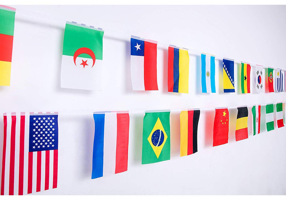 World Flags,International Flags,100 Countries Pennant Banner String National Flags For Classroom Garden Festival Grand Opening Bar Sports Clubs Party Events Decorations