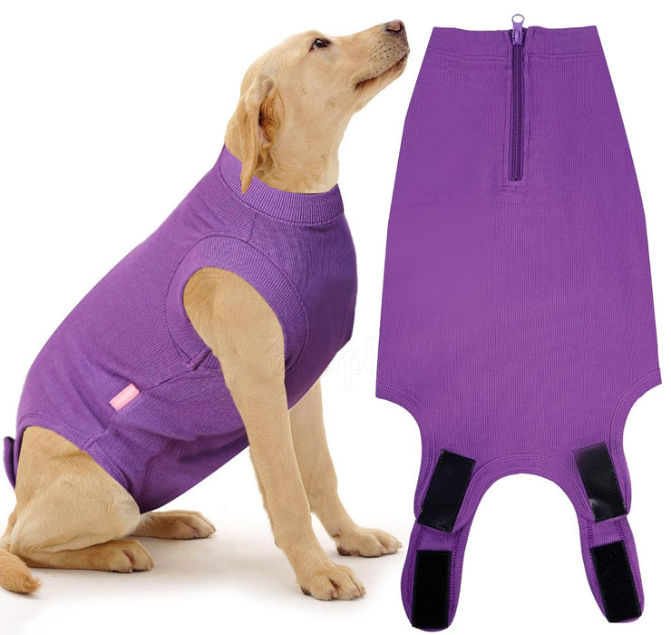 Wabdhaly Dog Surgery Recovery Suit,X-Large Suit for Female Spay Male Neuter Dogs Surgical Recovery,Blank Purple Body Suit XL