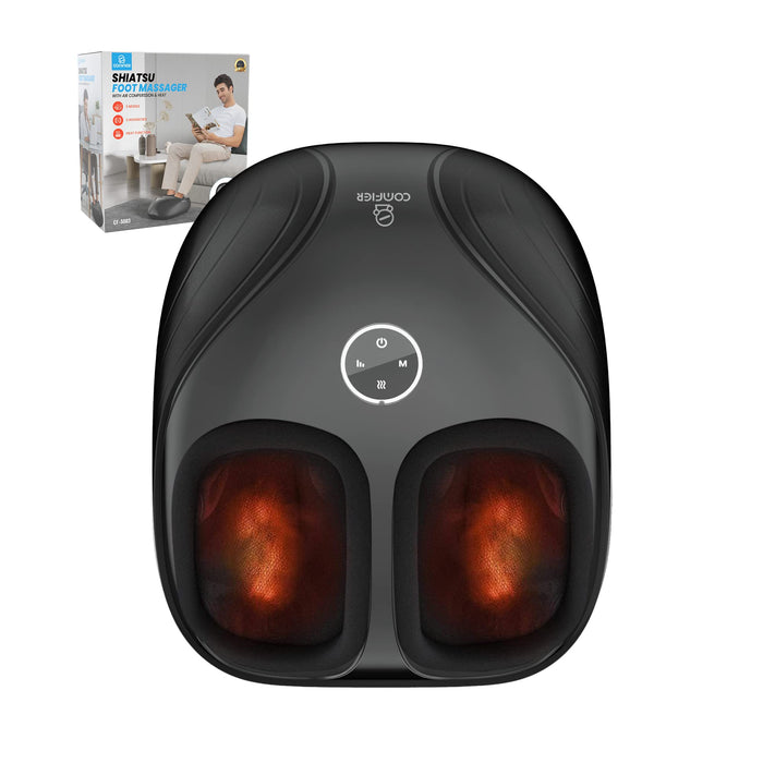 COMFIER Foot Massager with Heat, Gifts for Women,Men, Shiatsu Feet Massager Machine, Kneading Rolling Compression for Plantar Fasciitis, Neuropathy, Fits up to Men Size 12, Relax for Home Office Use