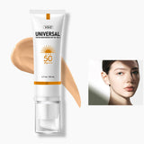 VGO Tinted Sunscreen for Face SPF 50, Hydrating Sun Essence Face Sunscreen Leaves No Sticky Feeling Travel Size Sunscreen Against UVA and UVB Rays 50ml / 1.7oz