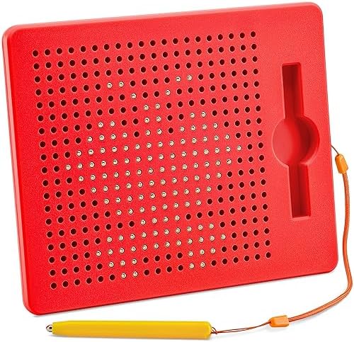 Magnetic Drawing Board for Kids & Toddlers with Beads and Magnet Stylus Pen - Magnetic Tablet Toy for Airplane & Car Ride Activities for Kids