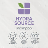 Biolage Hydrasource Salon Shampoo | Hydrates & Moisturizes Dry Hair | Helps Repair Split Ends | Paraben-Free | For Dry Hair | Weightless, Soft Finish | Vegan | Cruelty Free | 33.8 Fl. Oz