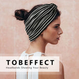 Tobeffect Wide Headbands for Women, 7'' Boho Turban Headband Large Hairband Twisted Hair Accessories, 6 pack