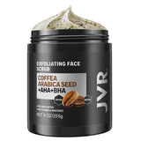 Face Scrub for Men, Facial Scrub for Deep Exfoliating, Cleansing, Removing Blackheads, Ingrown Hairs, Pre-shave Soften, Organic Formulated with Coffee Extract, AHA and BHA Face Exfoliator (9 oz)