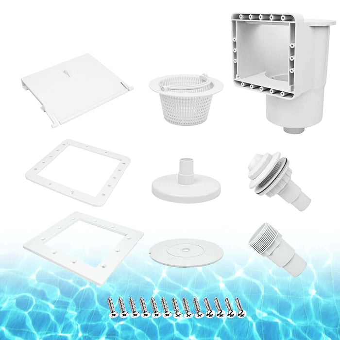ZAIGANMA Above Ground Pool Skimmer, ABS Standard Thru-Wall Skimmer with Accessory Kit, Swimming Pool Skimmer, Opening Width 6 Inches Fits for All Standard Pool Wall, Replace #SP1091LX, 8940,45-400
