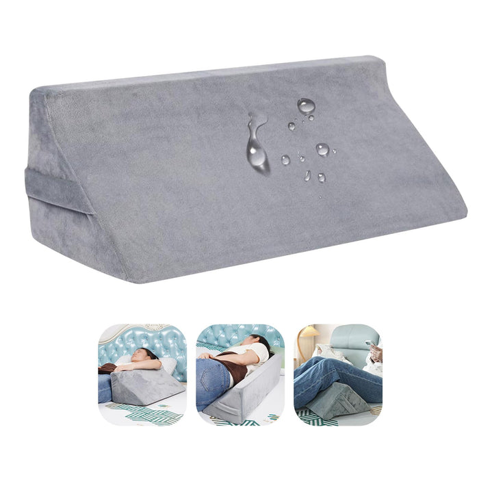 Orthopedic Wedge Pillow for Side Sleeping,WaterProof Bed Wedge for Back,Leg Pain Relief,Post-Surgery Recovery, Triangle Body Positioning Foam Wedge With 2 Removable Cover,Bedsore Prevention for Senior