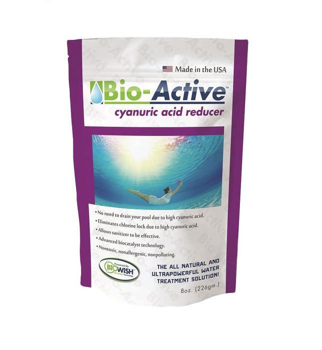 Bio-Active 100% Cyanuric Acid Reducer for Swimming Pools │ Non-Toxic CYA Reducer Powder │ 8 oz. │ 1-Pack