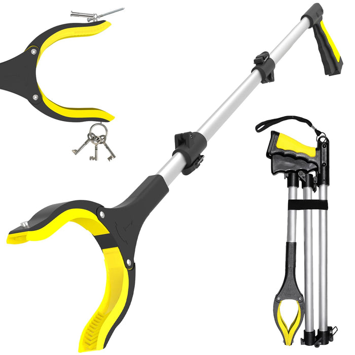 YOLOZAI 38" Extra Long Grabber Tool with 360°Rotating Anti-Slip Jaw， Lightweight Reaching Aid Reacher Tool, Arm Extension Heavy Duty Grabbers for Elderly (38 Inch - 1PCS)