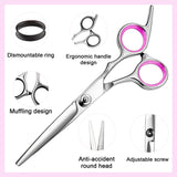 Hair Shears Thinning Scissors Set, Fcysy Professional 11 Hair Cutting Scissors Kit, Barber Scissors Hairdressing Texture Shears Straight Edge Razor Barber Supplies, Haircutting Shears Salon Tools