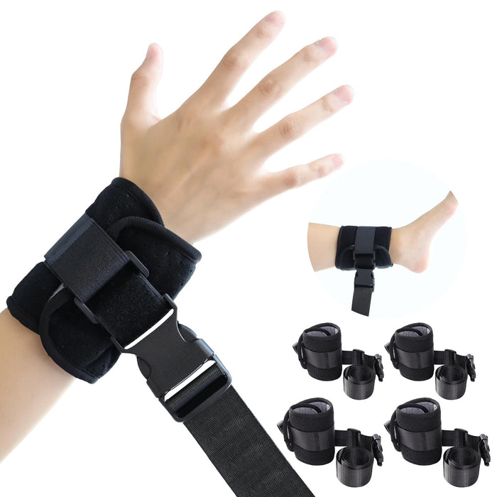Lvyeyung Medical Restraint Band, Bed Restraints for Elderly Dementia Patients, Ankle and Wrist Restraints for Seniors with Dementia, Bed Restraint with Adjustable Buckle for Queen Size Bed(4 Pcs)
