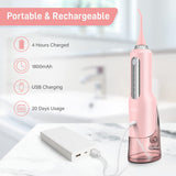 Sejoy Cordless Water Flosser, Water Dental Flosser Water Flossers for Teeth Portable Oral Irrigator Rechargeable for Home Travel Office, 270ML IPX7 Waterproof 5 Cleaning Modes and 5 Jet Tips Pink