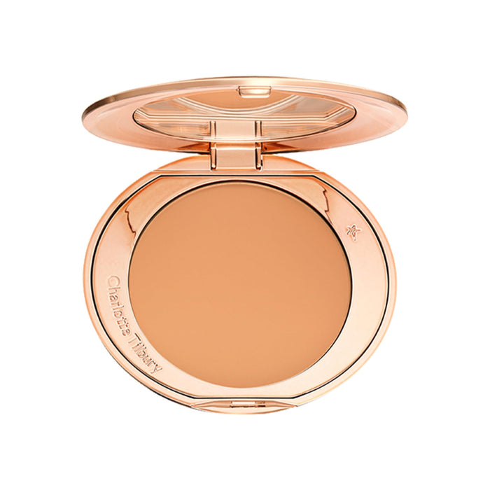 Charlotte Tilbury Airbrush Flawless Finish Setting Powder - Pore-Blurring Pressed Powder for Face Makeup to Minimize Shine with a Soft-Focus Finish - 3 Tan