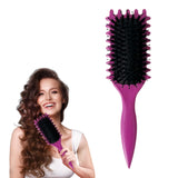 Curl Defining Brush, Curly Hair Brush Curl Brush for Curly Hair, Curl with Prongs Define Styling Brush, Shaping and Defining Curls For Women Men Less Pulling and Curl Separation (Deep Purple)