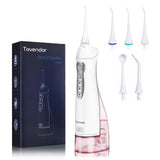 TOVENDOR Electric Water Flosser, Cordless Dental Oral Irrigator - 3 Modes, 3 Tips for Family Hygiene (300ML, Waterproof Waterflosser)